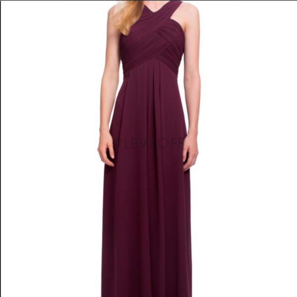 Bill Levkoff floor length dress in wine color